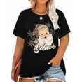 thumbnail image 1 of Anbech Christmas Trees Women Shirt Plus Size Graphic Top It's Fine Letter Short Sleeve Tshirt, 1 of 10