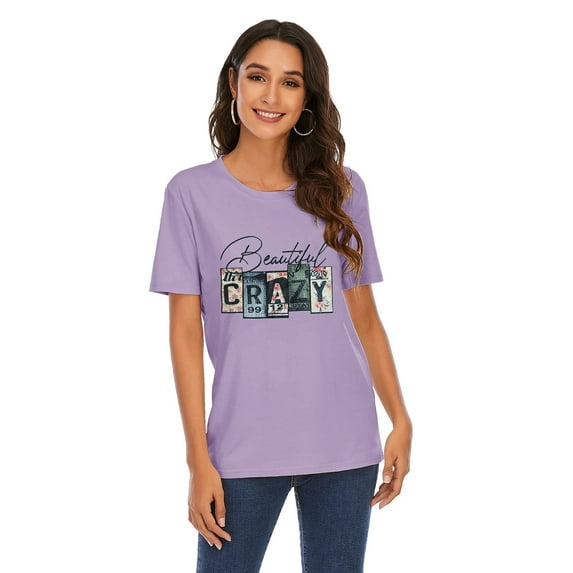 XCHQRTI Country Music T Shirts Beautiful Crazy Tshirts for Women Short Sleeve Concert Tops