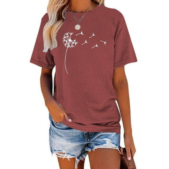 XCHQRTI Daisy Shirt Womens Be Kind Graphic Casual Short Sleeve Tee Top