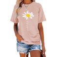 thumbnail image 1 of XCHQRTI Daisy Shirt Womens Faith Graphic Shirt Butterfly Casual Short Sleeve Tee Top, 1 of 9
