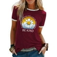 thumbnail image 1 of XCHQRTI Daisy Shirt for Women Be Kind Graphic Tshirt Short Sleeve Crew Neck Summer Tops, 1 of 2