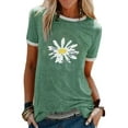 thumbnail image 1 of XCHQRTI Daisy Shirt for Women Be Kind Graphic Tshirt Short Sleeve Crew Neck Summer Tops, 1 of 2