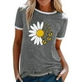 thumbnail image 1 of XCHQRTI Daisy Shirt for Women Be Kind Graphic Tshirt Short Sleeve Crew Neck Summer Tops, 1 of 2