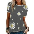 thumbnail image 1 of XCHQRTI Daisy Shirt for Women Be Kind Graphic Tshirt Short Sleeve Crew Neck Summer Tops, 1 of 2