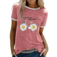 thumbnail image 1 of XCHQRTI Daisy Shirt for Women Be Kind Graphic Tshirt Short Sleeve Crew Neck Summer Tops, 1 of 2