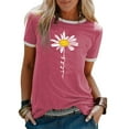 thumbnail image 1 of XCHQRTI Daisy Shirt for Women Be Kind Graphic Tshirt Short Sleeve Crew Neck Summer Tops, 1 of 2