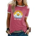 thumbnail image 1 of XCHQRTI Daisy Shirt for Women Be Kind Graphic Tshirt Short Sleeve Crew Neck Summer Tops, 1 of 2