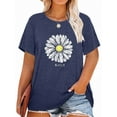 thumbnail image 1 of XCHQRTI Daisy T Shirts Women Plus Size Graphic Tshirts Casual Short Sleeve Oversized Tee, 1 of 5