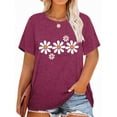 thumbnail image 1 of XCHQRTI Daisy T Shirts Women Plus Size Graphic Tshirts Casual Short Sleeve Oversized Tee, 1 of 7