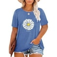 thumbnail image 1 of XCHQRTI Daisy T Shirts Women Plus Size Graphic Tshirts Casual Short Sleeve Oversized Tee, 1 of 6