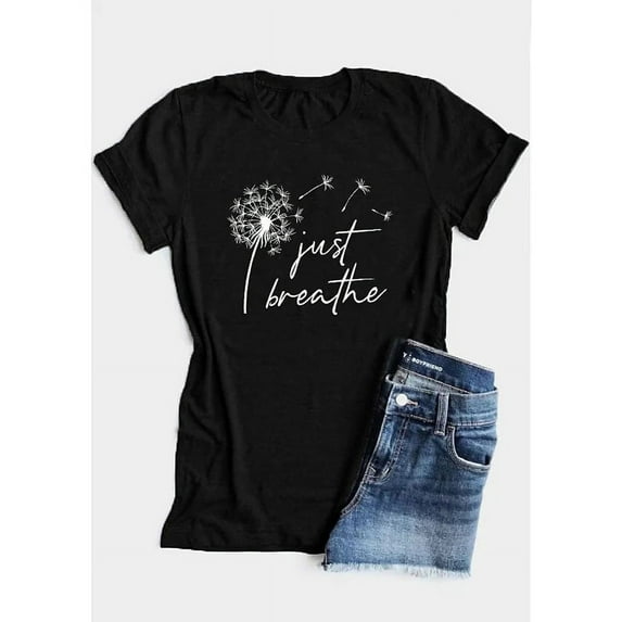 XCHQRTI Dandelion Tshirt Women Graphic Tees Casual Short Sleeve Christian Shirts