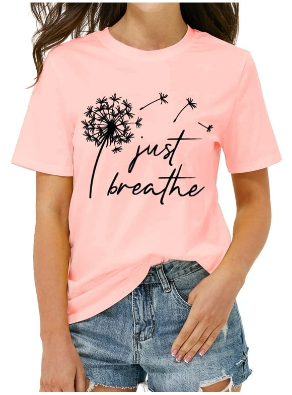 Dandelion Tshirt Women Graphic Tees Casual Short Sleeve Christian Shirts