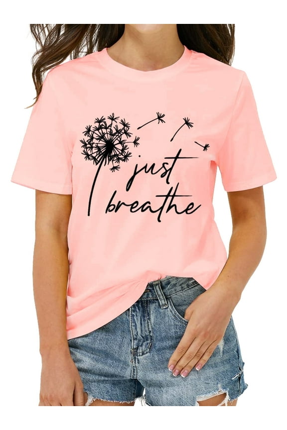 Dandelion Tshirt Women Graphic Tees Casual Short Sleeve Christian Shirts