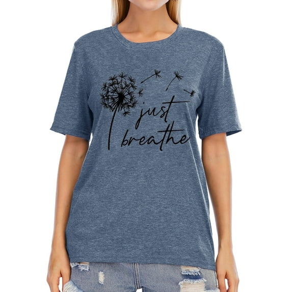 XCHQRTI Dandelion Tshirt Women Graphic Tees Casual Short Sleeve Christian Shirts