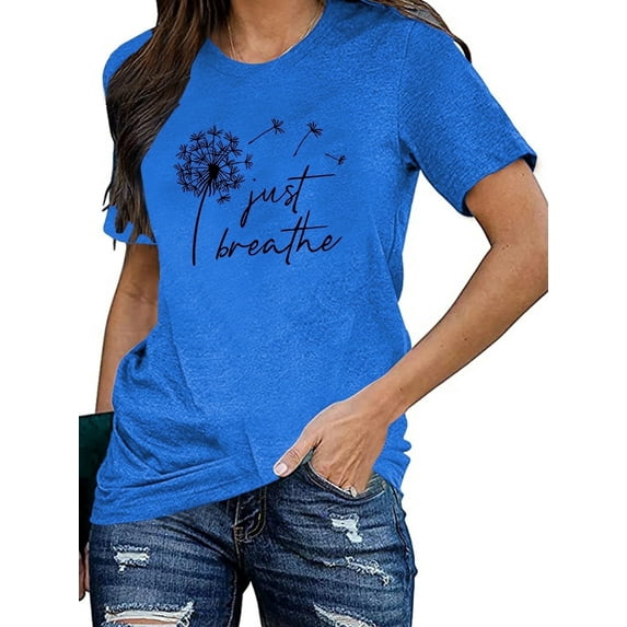 XCHQRTI Dandelion Tshirt Women Graphic Tees Casual Short Sleeve Christian Shirts