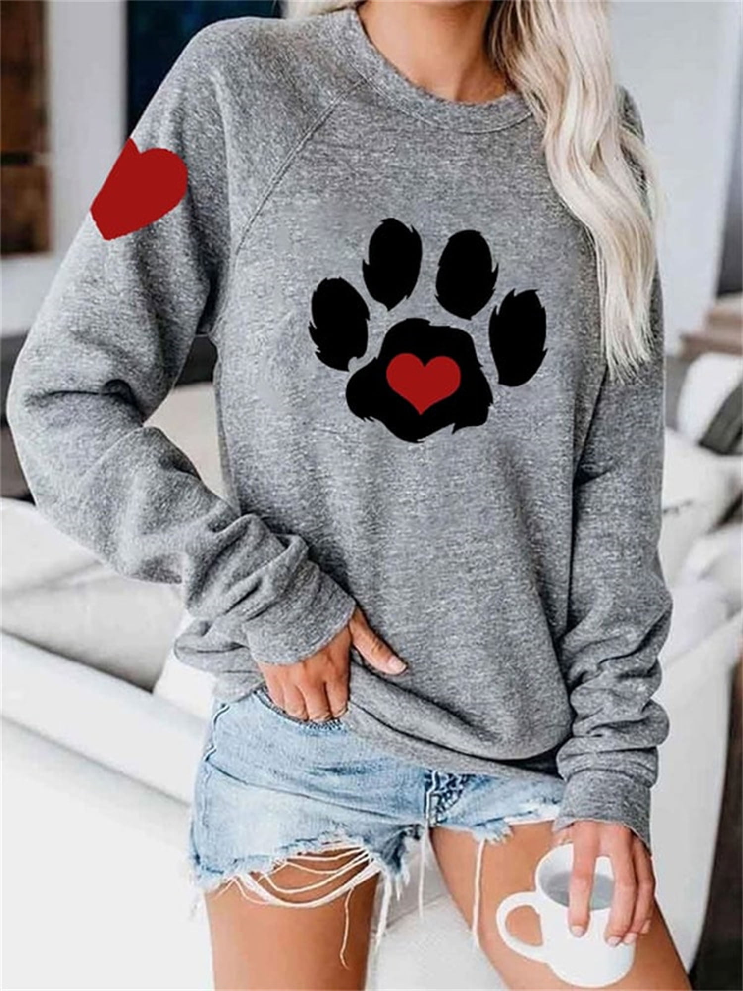 Dog paw print sweatshirt sale