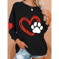 thumbnail image 1 of XCHQRTI Dog Mom Sweatshirt Women Dog Paw Pullover Graphic Long Sleeve Drop Shoulder Sweatshirt Top, 1 of 2