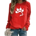 thumbnail image 1 of XCHQRTI Dog Mom Sweatshirt Women Dog Paw Pullover Graphic Long Sleeve Drop Shoulder Sweatshirt Top, 1 of 3