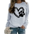 thumbnail image 1 of XCHQRTI Dog Mom Sweatshirt Women Dog Paw Pullover Graphic Long Sleeve Drop Shoulder Sweatshirt Top, 1 of 3