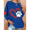 thumbnail image 1 of XCHQRTI Dog Mom Sweatshirt Women Dog Paw Pullover Graphic Long Sleeve Drop Shoulder Sweatshirt Top, 1 of 2