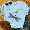 thumbnail image 1 of XCHQRTI Dragonfly Shirts Women Graphic Tee Whisper Words of Wisdom Shirt Short Sleeve T Shirt Funny Saying, 1 of 2