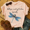 thumbnail image 1 of XCHQRTI Dragonfly Shirts Women Graphic Tee Whisper Words of Wisdom Shirt Short Sleeve T Shirt Funny Saying, 1 of 2