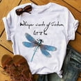 thumbnail image 1 of XCHQRTI Dragonfly Shirts Women Graphic Tee Whisper Words of Wisdom Shirt Short Sleeve T Shirt Funny Saying, 1 of 2