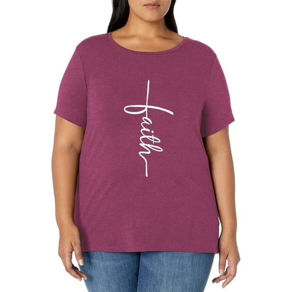 XCHQRTI Faith 4th of July Shirt Plus Size Women Graphic Tees Summer Short Sleeve Tops
