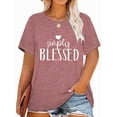 thumbnail image 1 of XCHQRTI Faith Flower T-Shirts for Women Plus Size Graphic Tees Athletic Women Christian Tunic Tees, 1 of 7