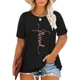 thumbnail image 1 of XCHQRTI Faith Shirts for Women Plus Size Graphic Tees Short Sleeve Vintage T Shirts Oversized Religious Ladies Tee Shirts, 1 of 3