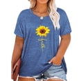 thumbnail image 1 of XCHQRTI Faith T Shirt Plus Women Graphic Tees Sunflower Christian Tops Clothes Short Sleeve, 1 of 7
