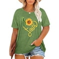 thumbnail image 1 of XCHQRTI Faith T Shirt Plus Women Graphic Tees Sunflower Christian Tops Clothes Short Sleeve, 1 of 8