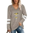thumbnail image 1 of XCHQRTI Faith Women's Long Sleeve Graphic Tshirt Color Block V Neck Tunic Tee Tops, 1 of 2