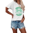 thumbnail image 1 of XCHQRTI Feeling Lucky Women Shirt Graphic Short Sleeve Tee St. Patrick's Day Crew Neck Ladies Tops, 1 of 3