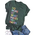 thumbnail image 1 of XCHQRTI Female Graphic Happy Blessed Tees Letter Short Sleeves Tops, 1 of 3