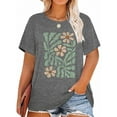 thumbnail image 1 of XCHQRTI Floral Plus Size T Shirts for Women Daisy Graphic Tshirts Nature Casual Short Sleeve Tees, 1 of 2