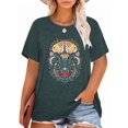 thumbnail image 1 of XCHQRTI Flower Butterfly Women Plus Shirt Patriotic Graphic Tshirt USA Flag Shirt Short Sleeve Tee, 1 of 10