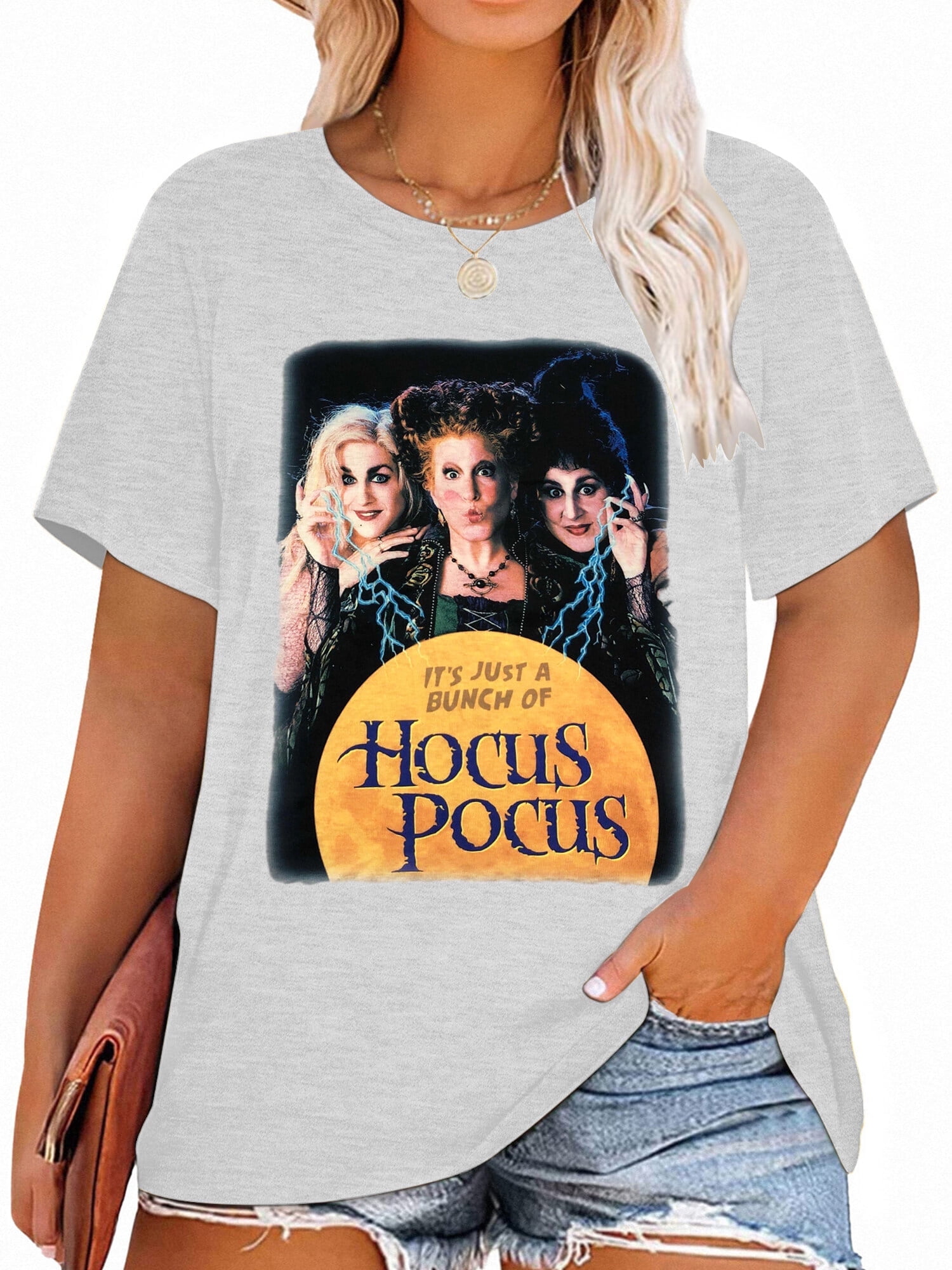 T-shirt Femme Halloween Hocus Pocus - Les Sœurs Sanderson Dans Le Mystery Machine, Coton Gildan Noir