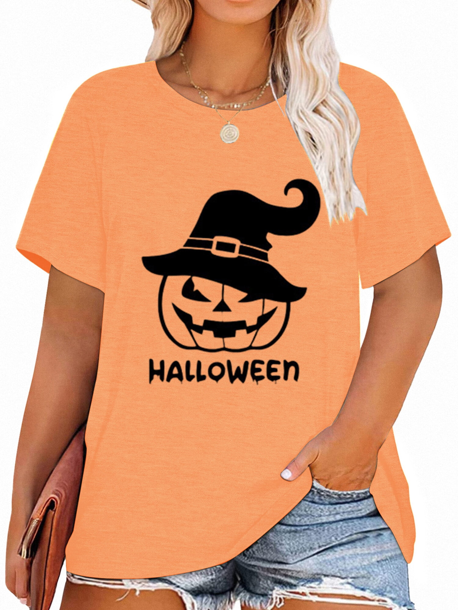XCHQRTI Halloween Shirts for Women Hocus Pocus Plus Size Tshirt