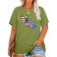 thumbnail image 1 of XCHQRTI Heart Women Graphic Shirt Plus Size 4th of July Short Sleeve Shirt Valentine's Day Top, 1 of 5