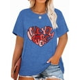 thumbnail image 1 of XCHQRTI Heart T Shirt for Women Plus Size Short Sleeve Shirt Grateful with Love Graphic Tee Oversized Valentine's Day Top, 1 of 6