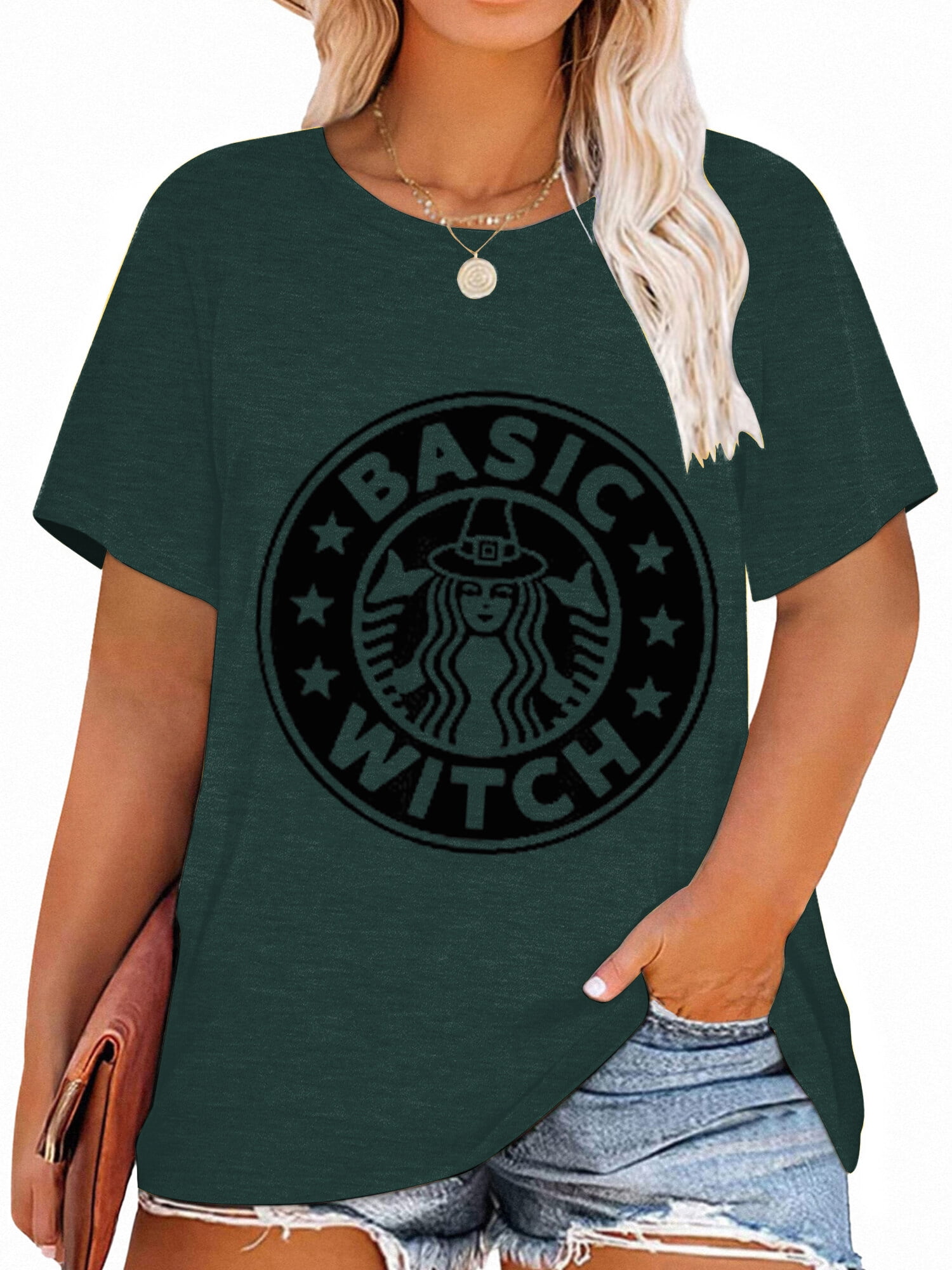 Plus Size Hocus Pocus Bleached T-Shirt - Sanderson Sisters Halloween Graphic Tee For Women (XXL Plus) - View #10