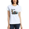 thumbnail image 1 of XCHQRTI Keep On Truckin Tee Shirt Women Cactus Shirts White Trucker Tee, 1 of 5