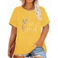 thumbnail image 1 of XCHQRTI Leopard Be Kind Shirt for Women Plus Size Graphic Tees Short Sleeve Tops, 1 of 7