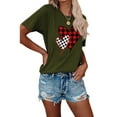 thumbnail image 1 of XCHQRTI Love Heart Shirt for Women Valentine's Day Tshirt Graphic Lovely Short Sleeve Tee, 1 of 3