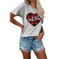 thumbnail image 1 of XCHQRTI Love Heart Shirt for Women Valentine's Day Tshirt Graphic Lovely Short Sleeve Tee, 1 of 3