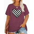 thumbnail image 1 of XCHQRTI Love Shirts for Womens Plus Size Graphic Tshirt Short Sleeve Valentine's Day Tee Oversized Casual Summer Tops, 1 of 4