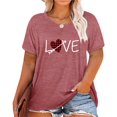 thumbnail image 1 of XCHQRTI Love Shirts for Womens Plus Size Graphic Tshirt Short Sleeve Valentine's Day Tee Oversized Casual Summer Tops, 1 of 5