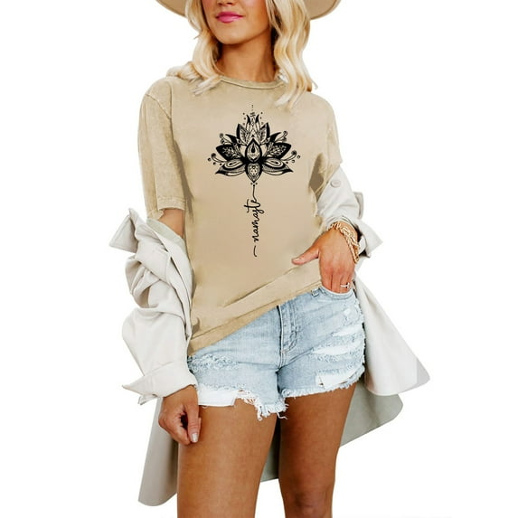 XCHQRTI Mountain Flower Shirt Hiking Tshirts Women T-Shirt Athletic Short Sleeve Shirts