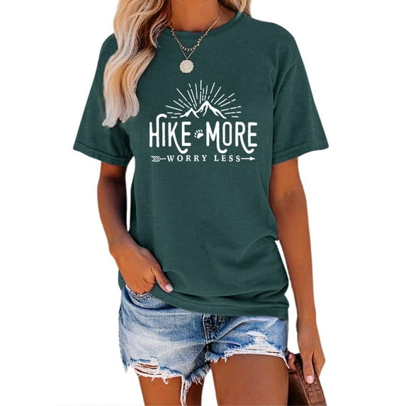 XCHQRTI Mountain Heartbeat Tshirt Graphic Tees Women Ladies Tee Shirts Short Sleeve